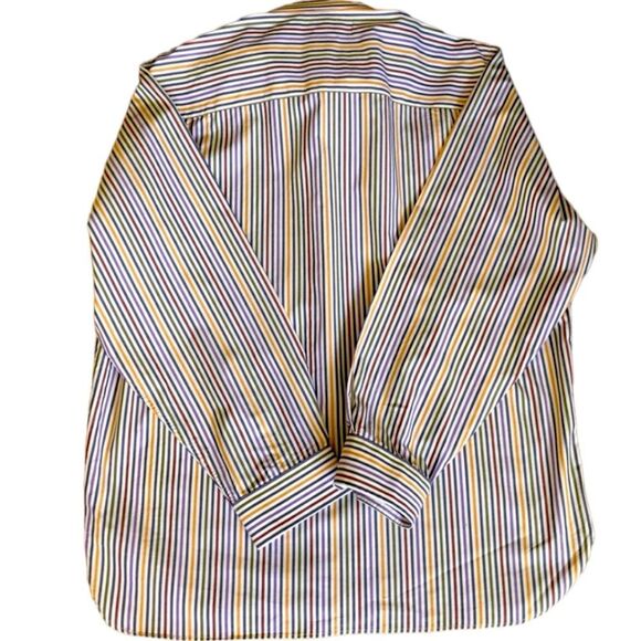 PAUL FREDRICK CLASSIC BUTTON DOWN STRIPED SHIRT-SIZE LARGE-(16 1/2" NECK) - Picture 5 of 6